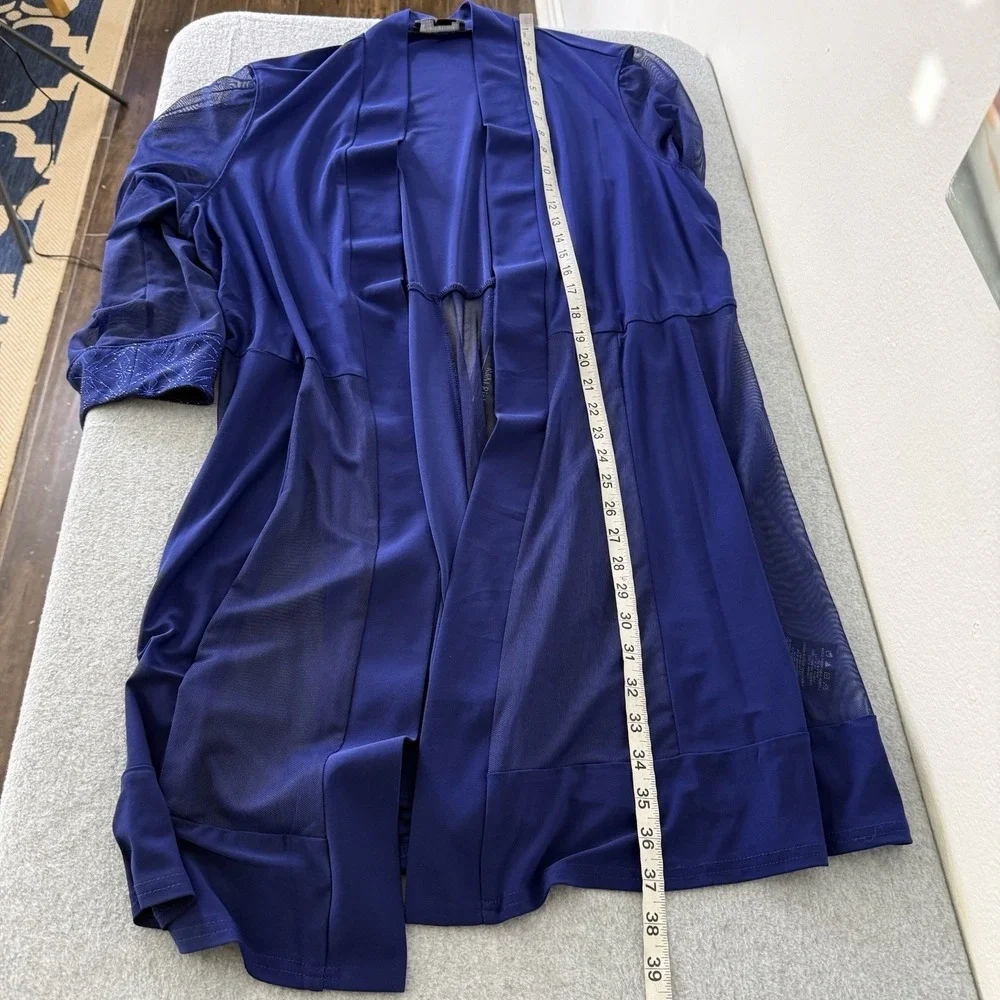 New‎ R And M Richard's Royal Blue Sheer 3/4 Sleeve Jacket And Dress Womens 1X